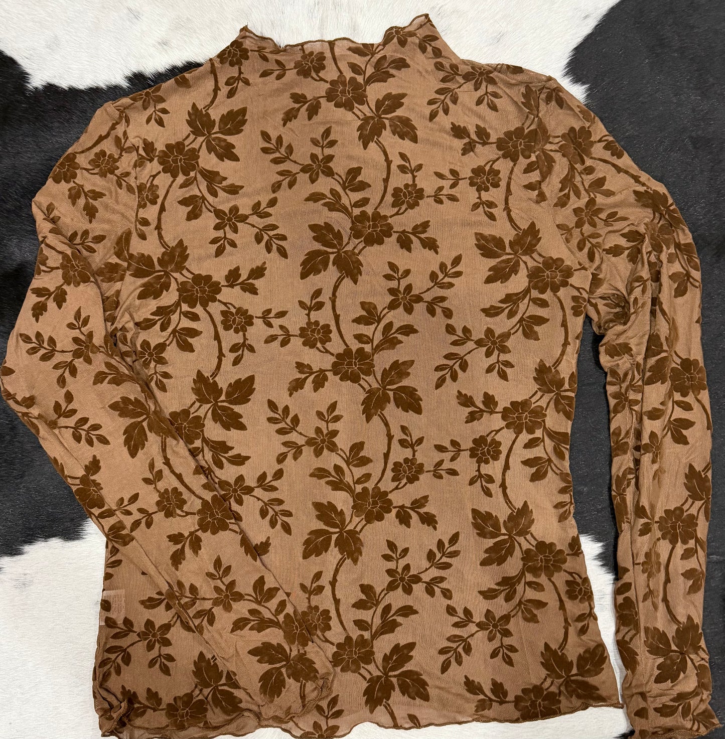 Floral Mesh Long Sleeve Top