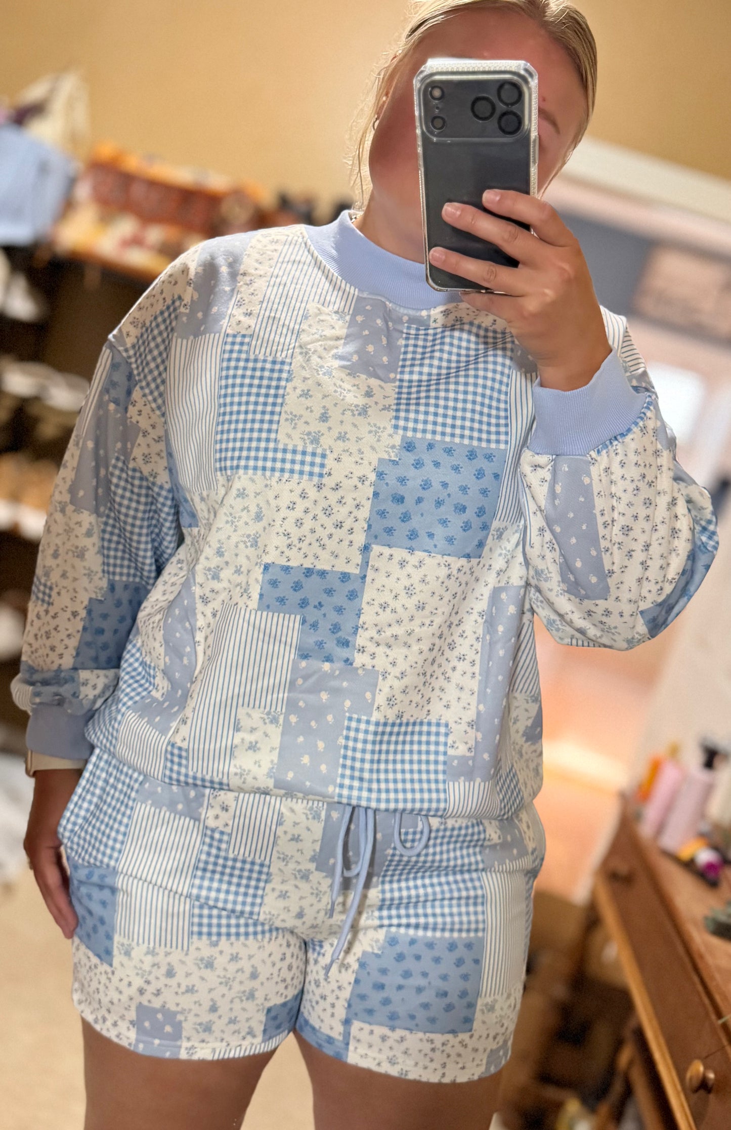 Sky Blue Patchwork Set