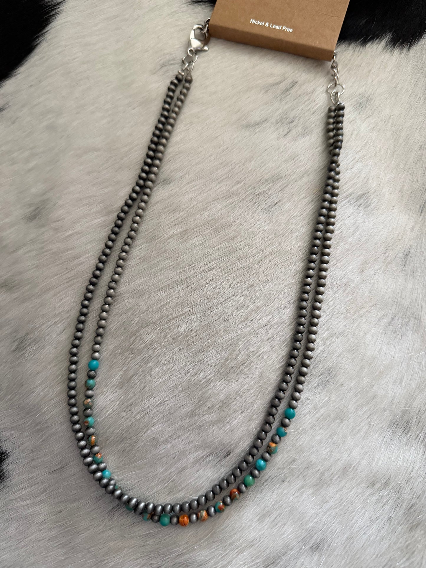 2-Strand Navajo Gemstone 16” Necklace