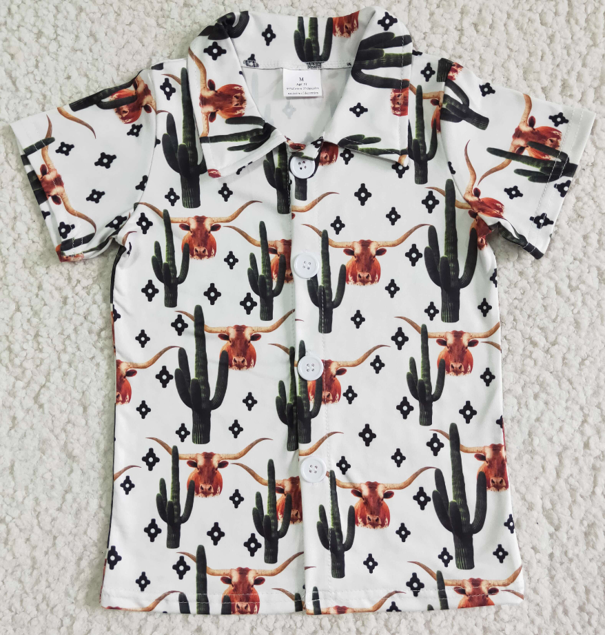 Longhorn Cactus Button Up