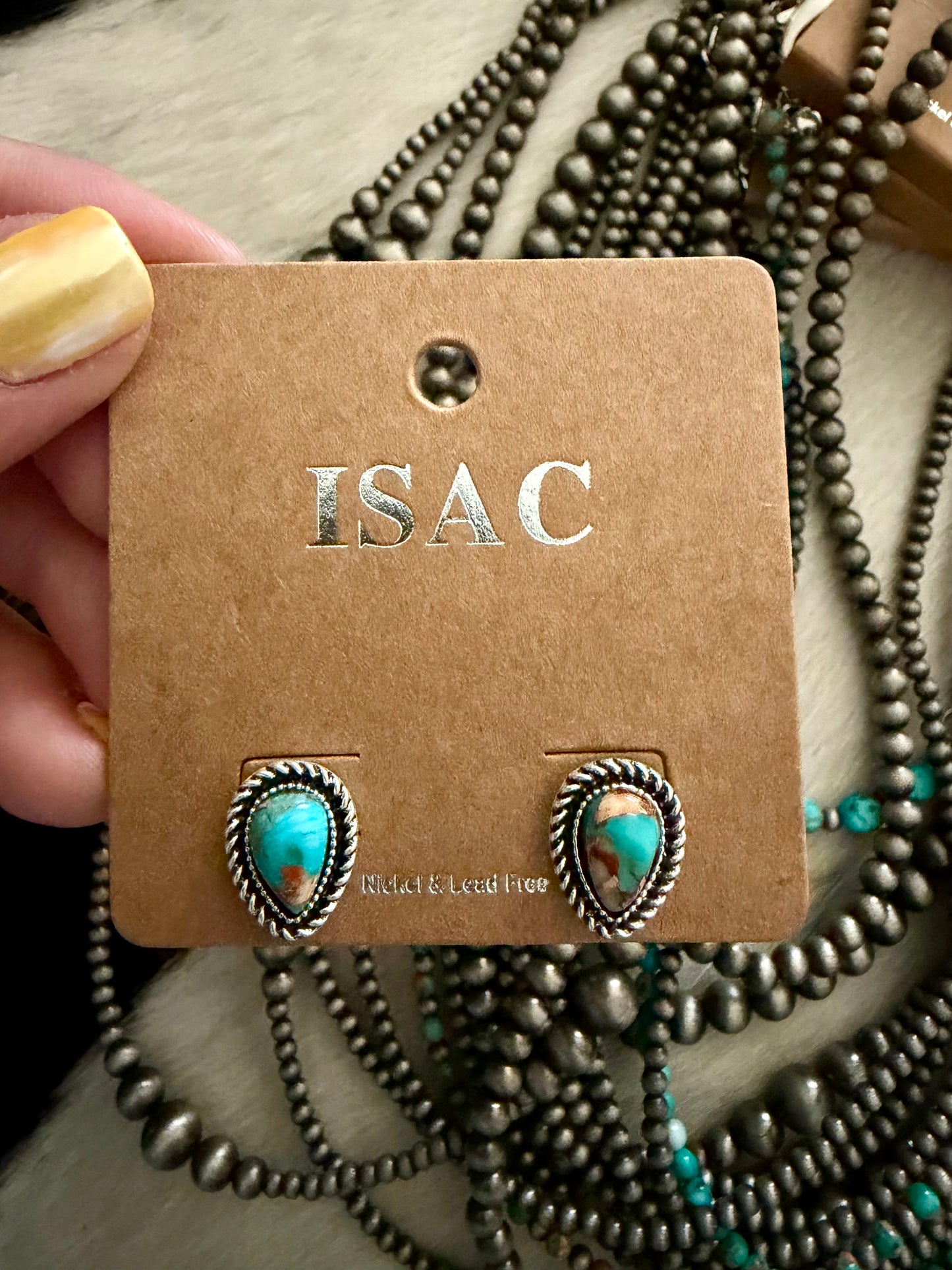 Drop Gemstone Stud Earrings