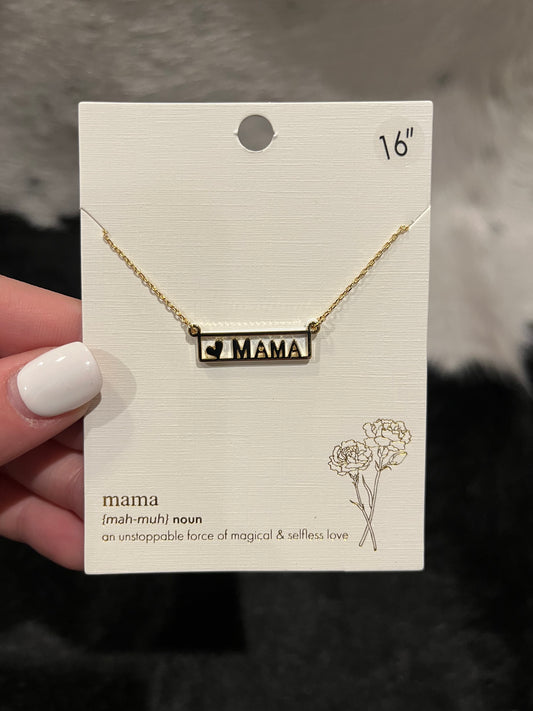 Heart Mama Bar Necklace