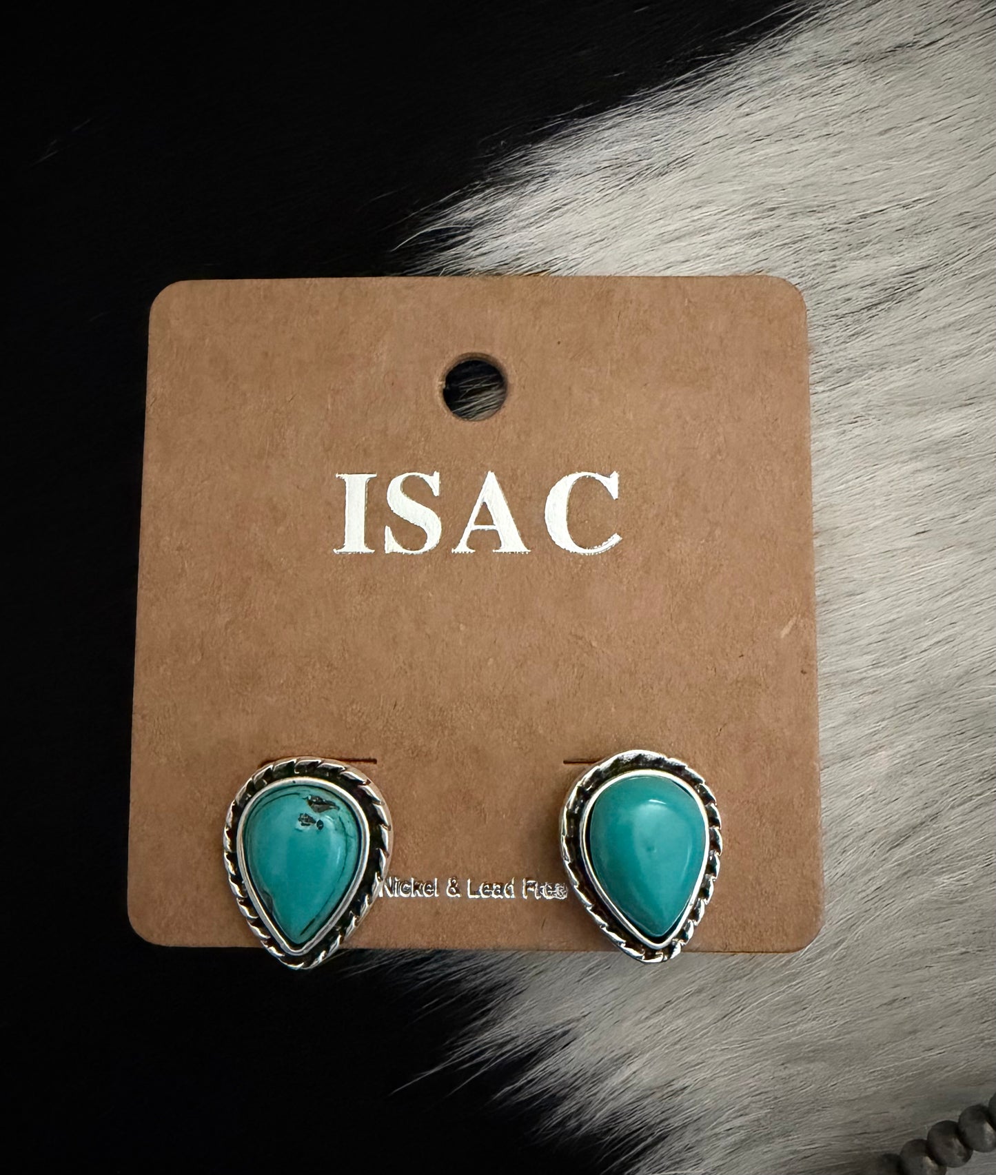 Turquoise Drop Stud Earrings