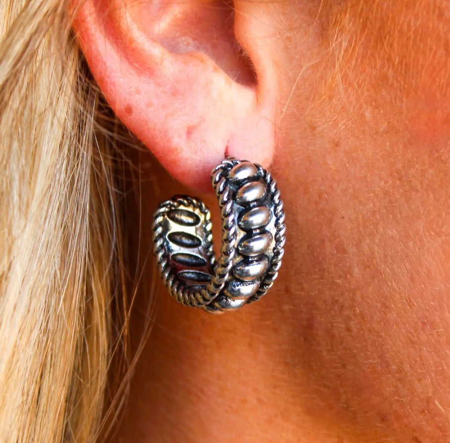 Textured Hoop Earrings