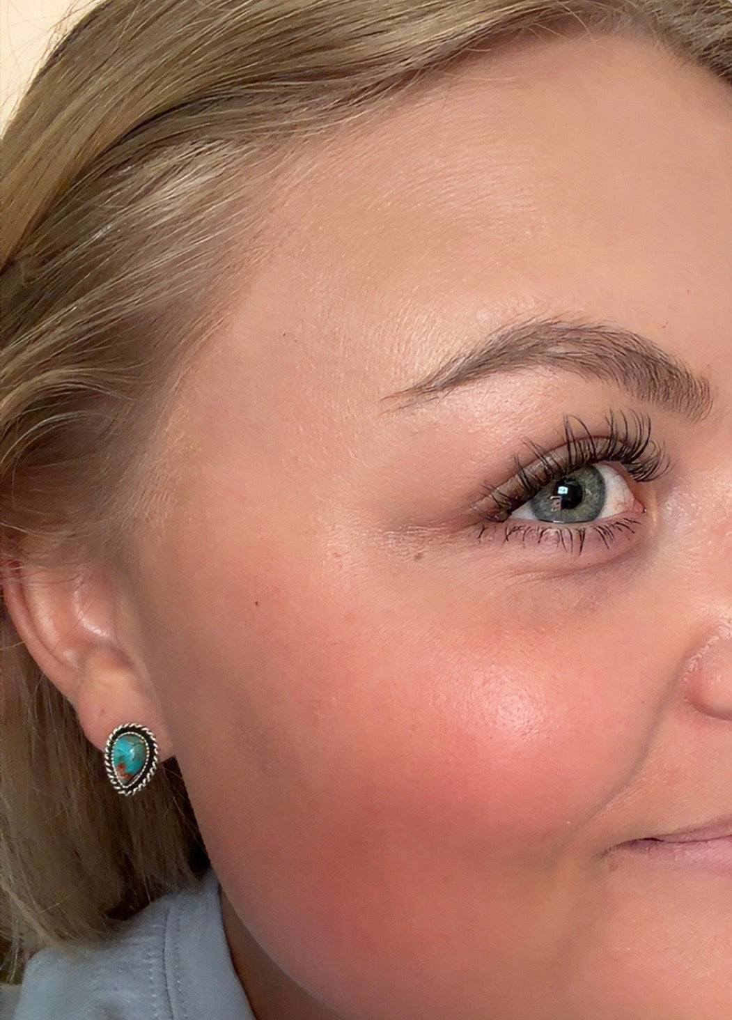 Drop Gemstone Stud Earrings