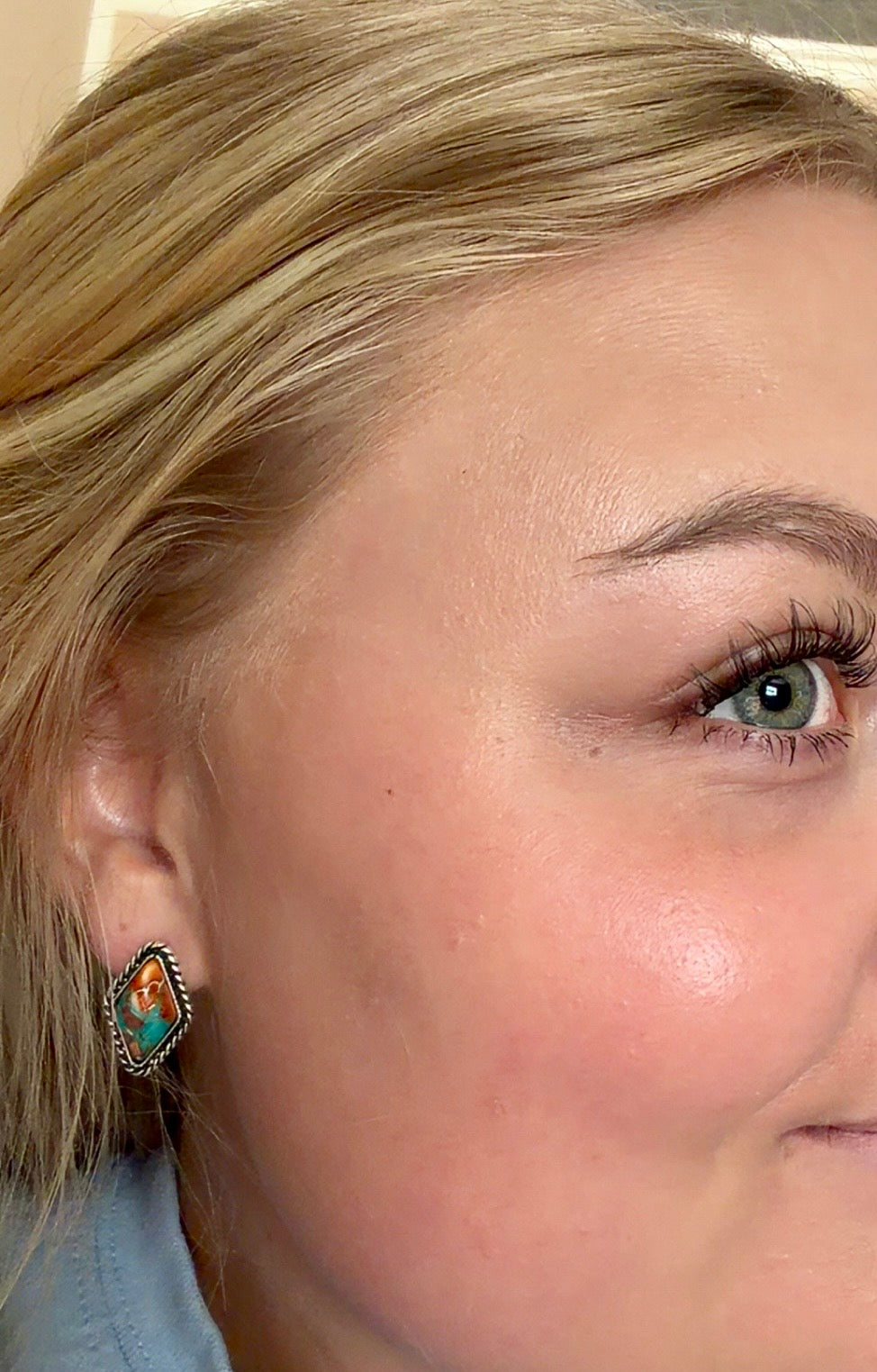 Diamond Gemstone Stud Earrings