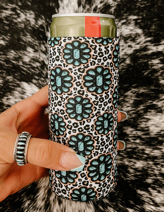 Punchy Leopard Squash Tall Koozie