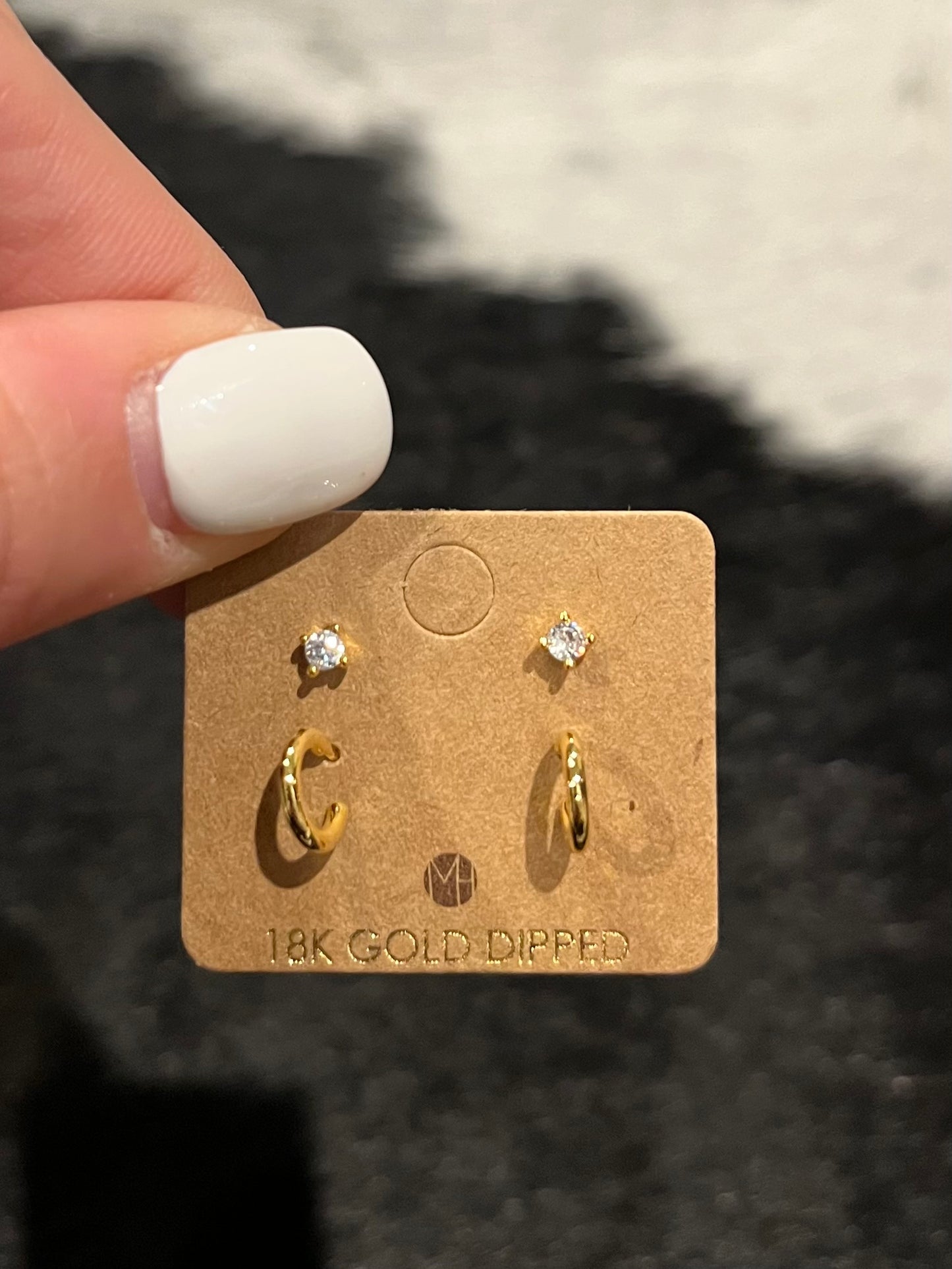 Mini Hoop Stud 4 Piece Earring Set