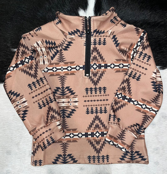 Brown Aztec Kids Pullover