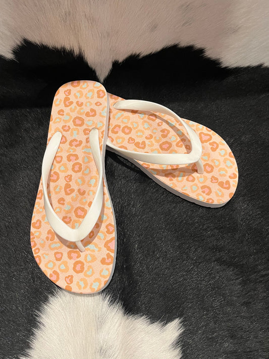 Punchy Leopard Flip Flops