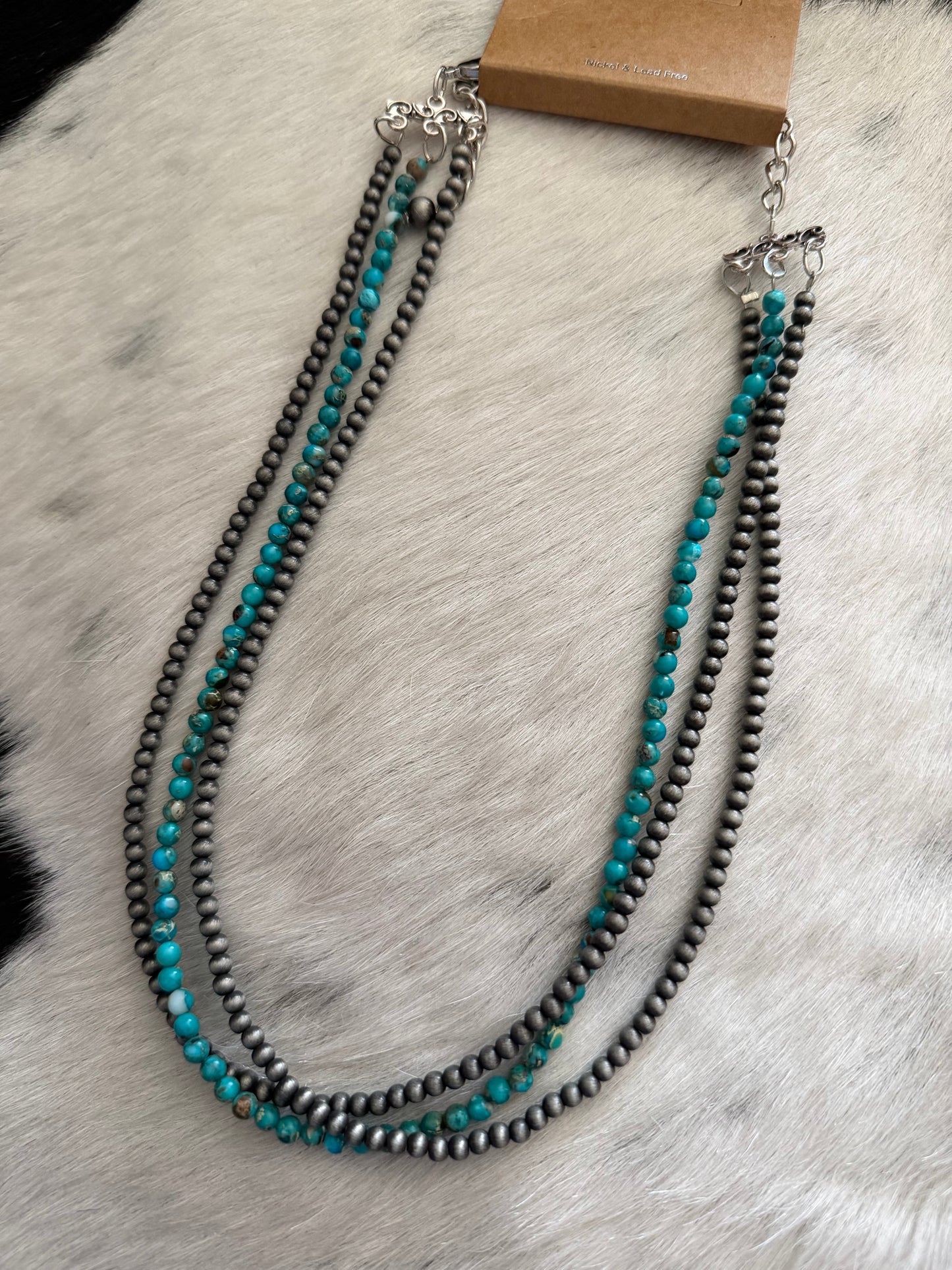 3-Strand Navajo Turquoise 15” Necklace