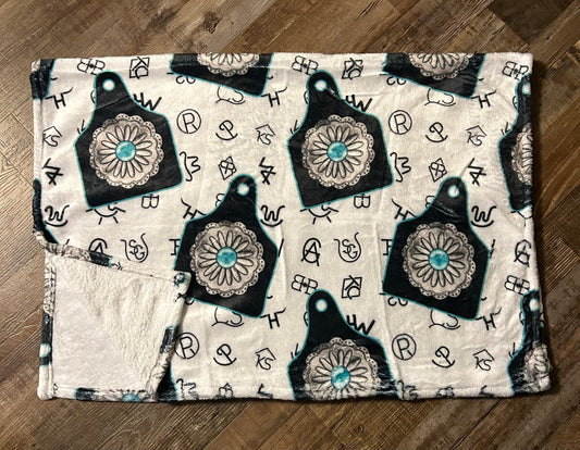 Kid's Brand Turquoise Tag Blanket