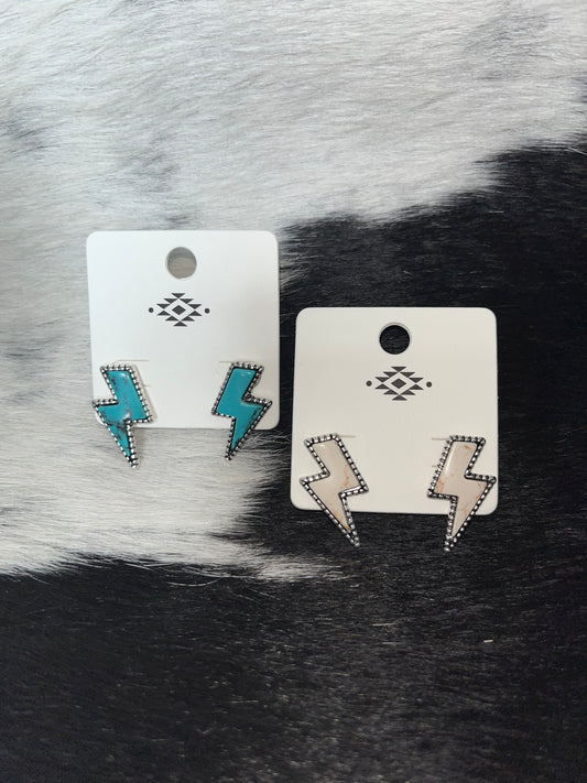 Lightening Bolt Stud Earrings