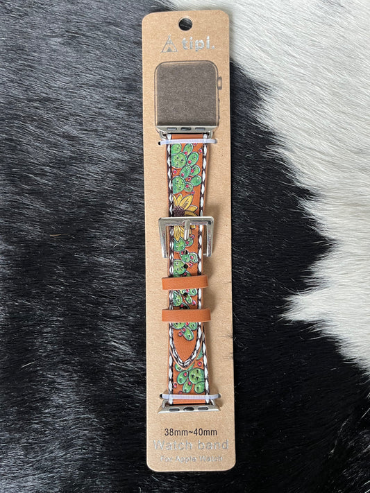 Western Cactus Sunflower Stitch Apple Watch Band