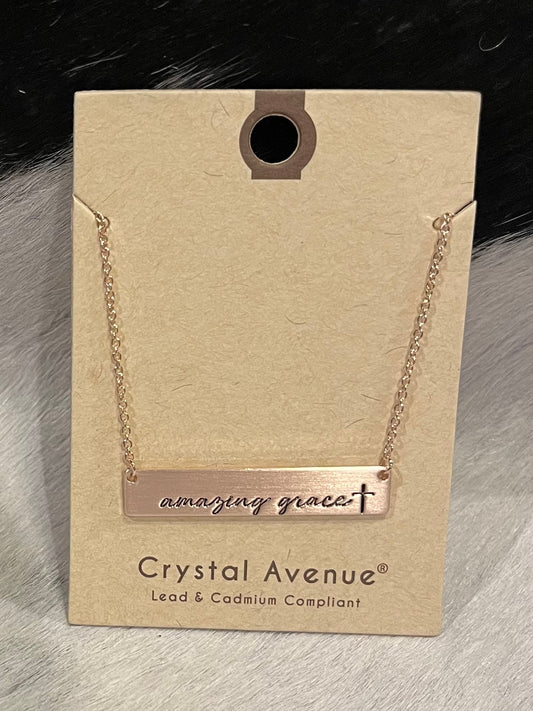 'Amazing Grace' Bar Necklace