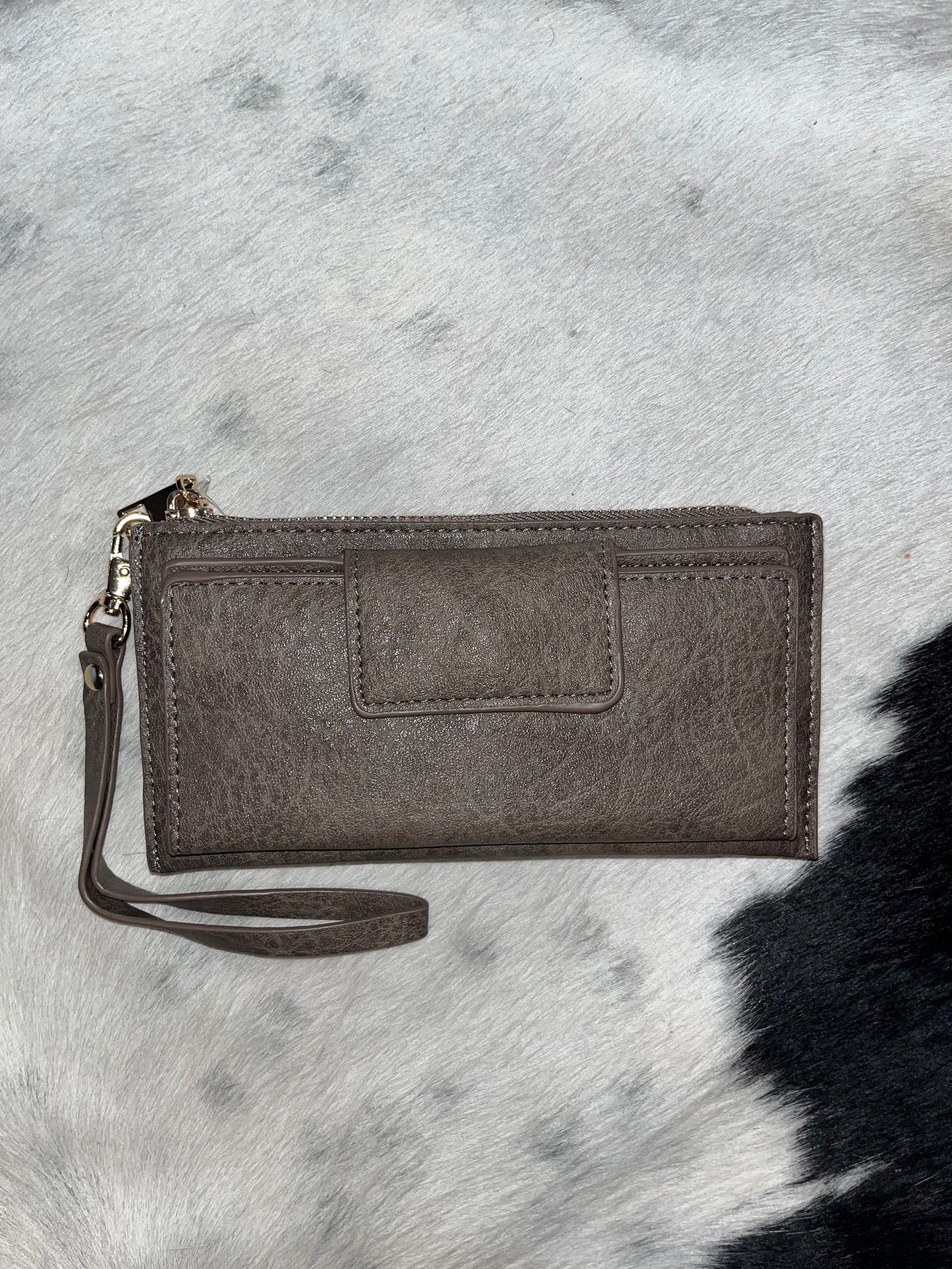 Faux Leather Wristlet Wallet