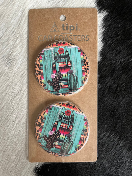 Cactus Villa Car Coaster Set