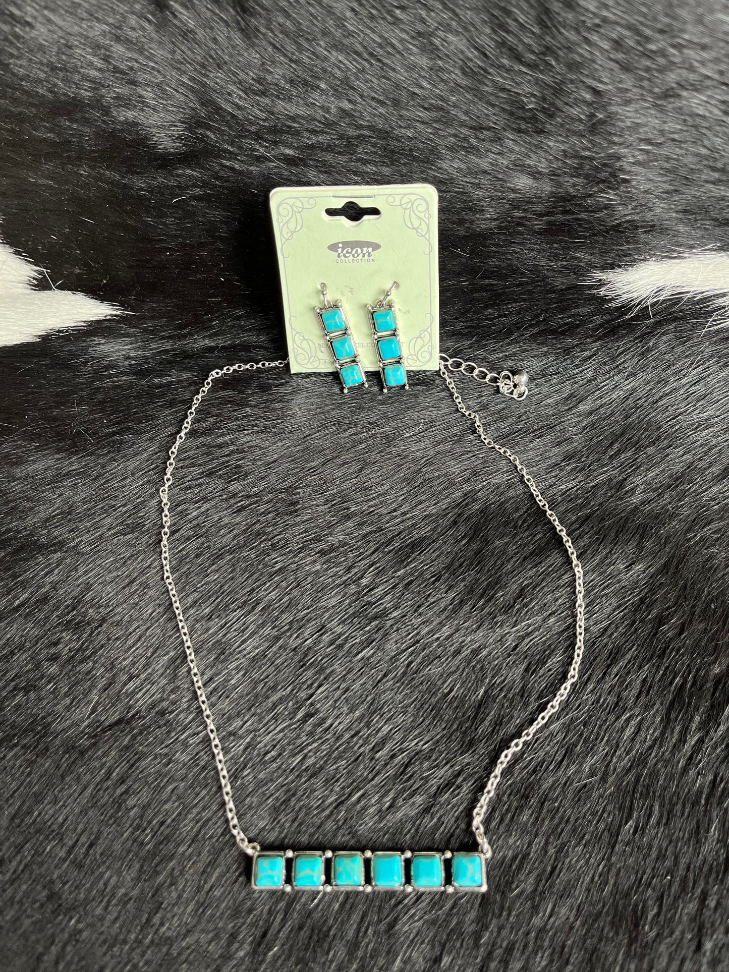 Six Turquoise Bar Necklace