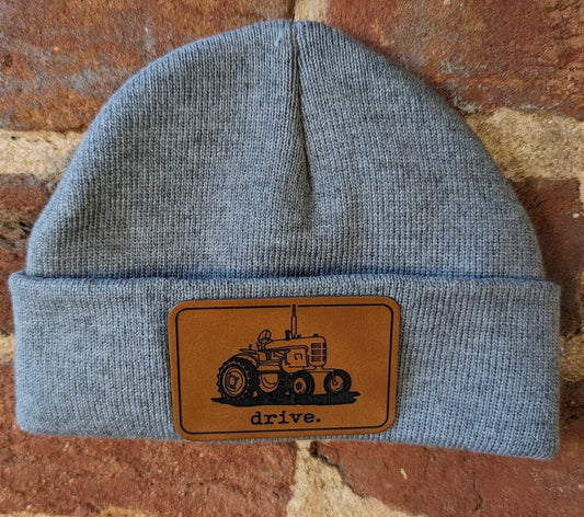 Drive Tractor Grey Baby Beanie