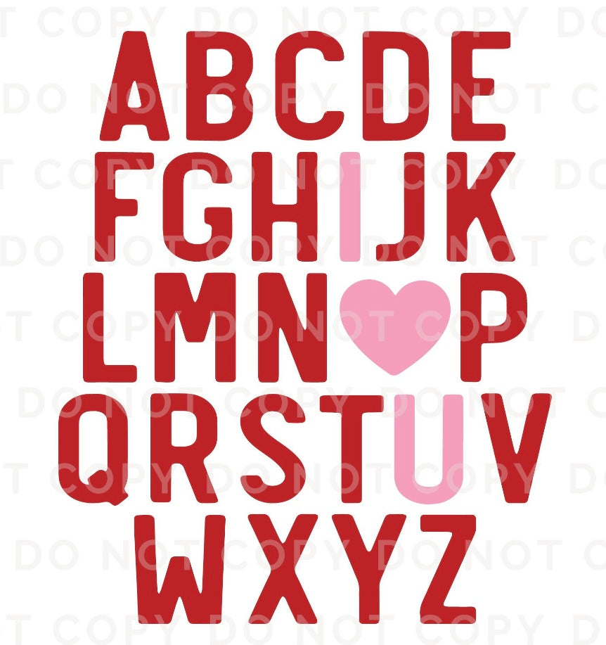 Alphabet  Love U Tee