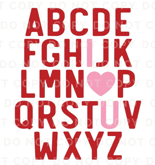 Alphabet  Love U Tee