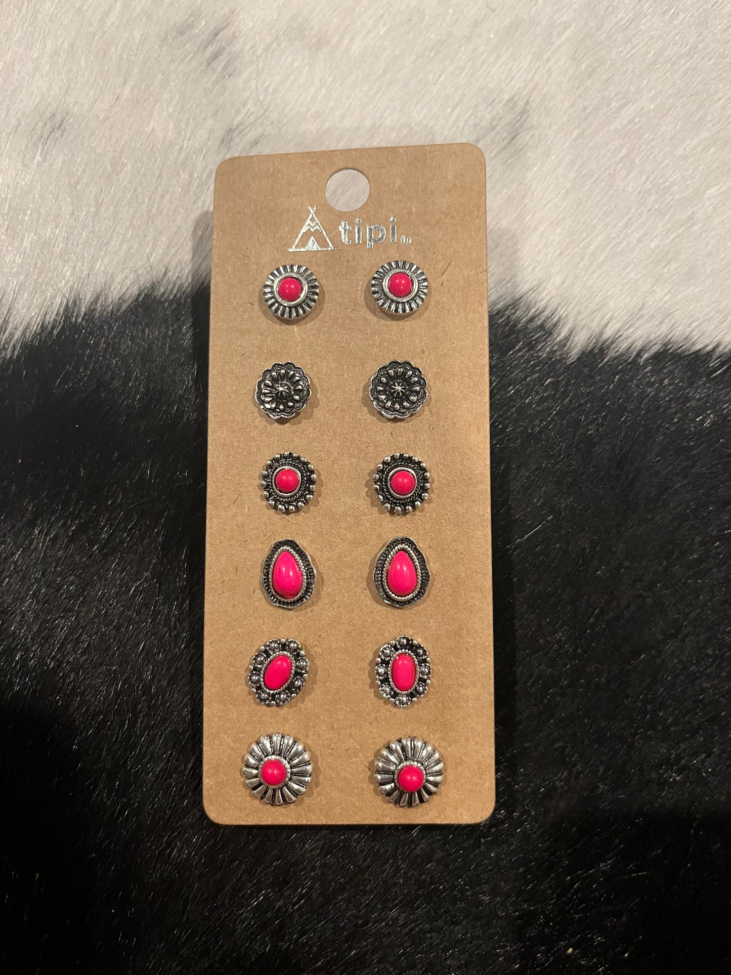 Fuchsia Spring Mills Stud Earrings