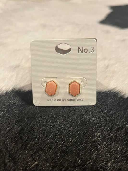 Lucy Light Pink Druzy Earrings