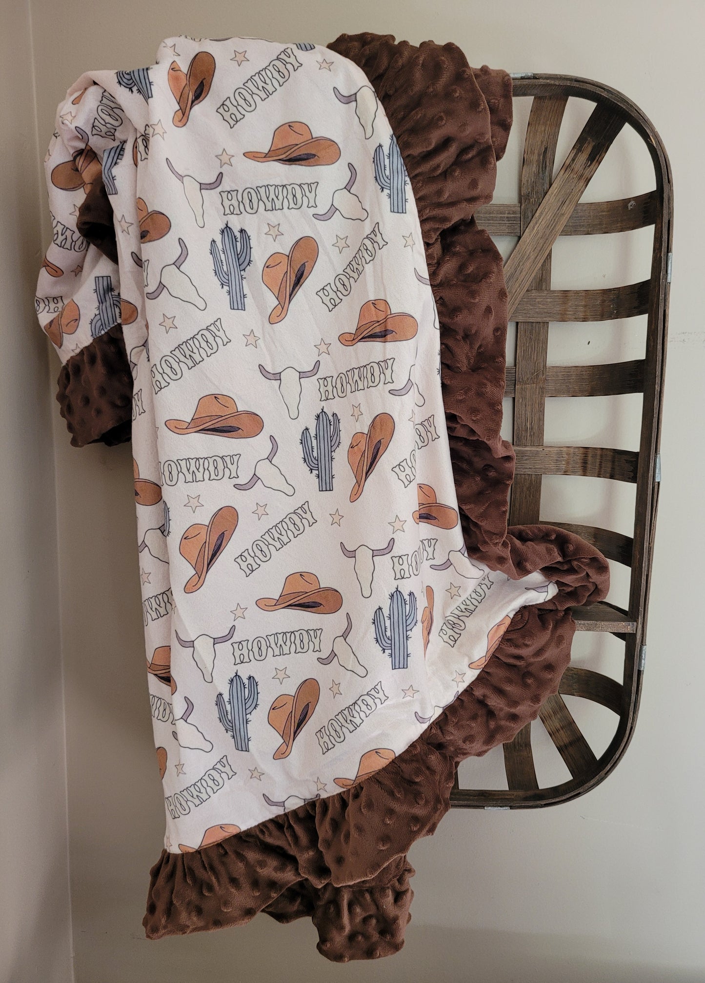 Wild West Howdy Minky Fleece Baby Blanket