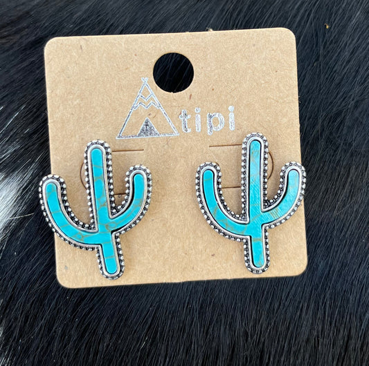 Turquoise Cactus Earrings