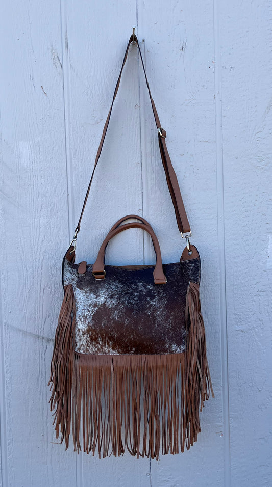 Cowhide Fringe Shoulder Bag