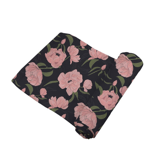 Peonies Bamboo Swaddle