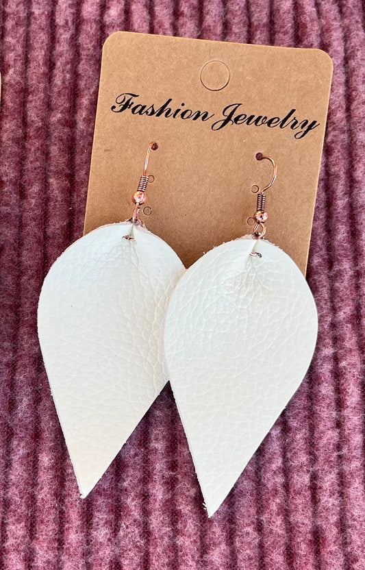 Bohemian Leather Teardrop Earrings