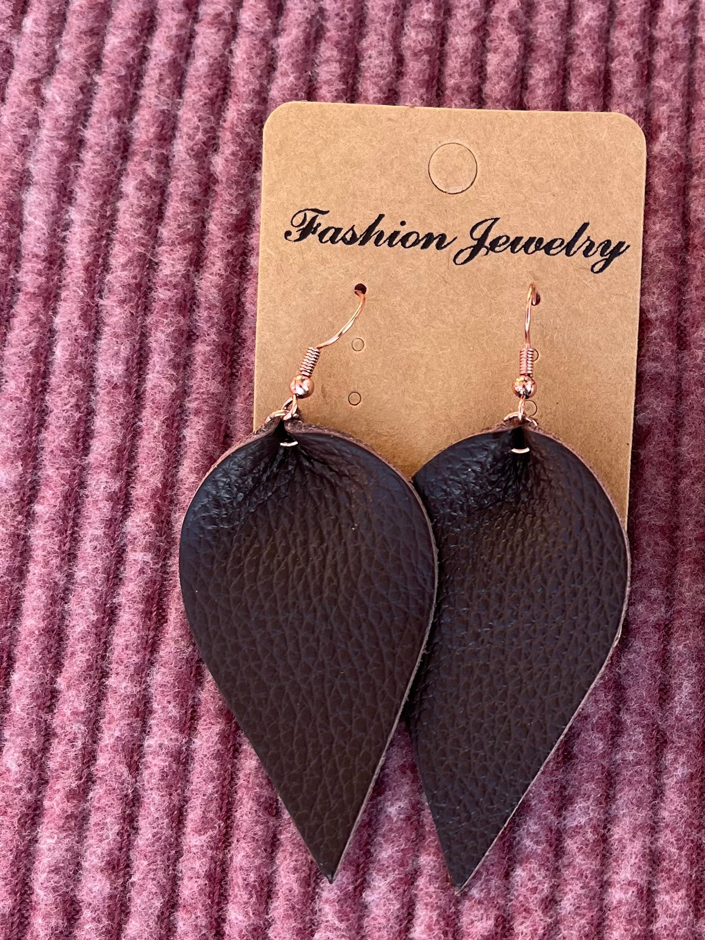 Bohemian Leather Teardrop Earrings