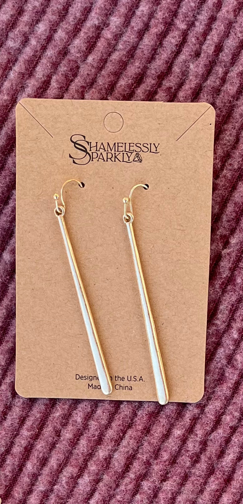 Metal Long Bar Earrings