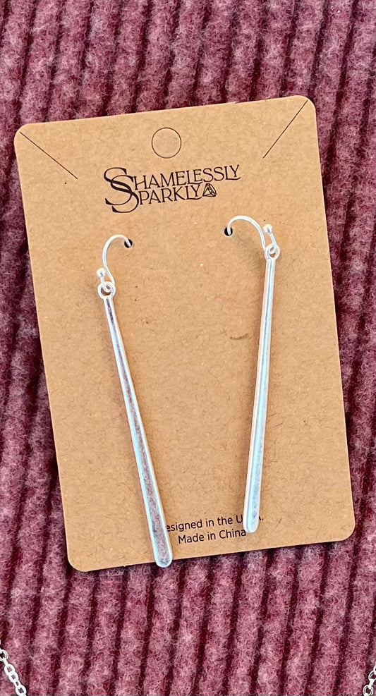 Metal Long Bar Earrings