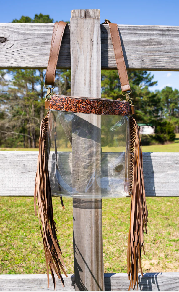 Clear Fringe Crossbody Bag