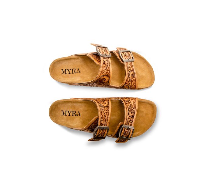 Footo Western Hand-Tooled Sandals