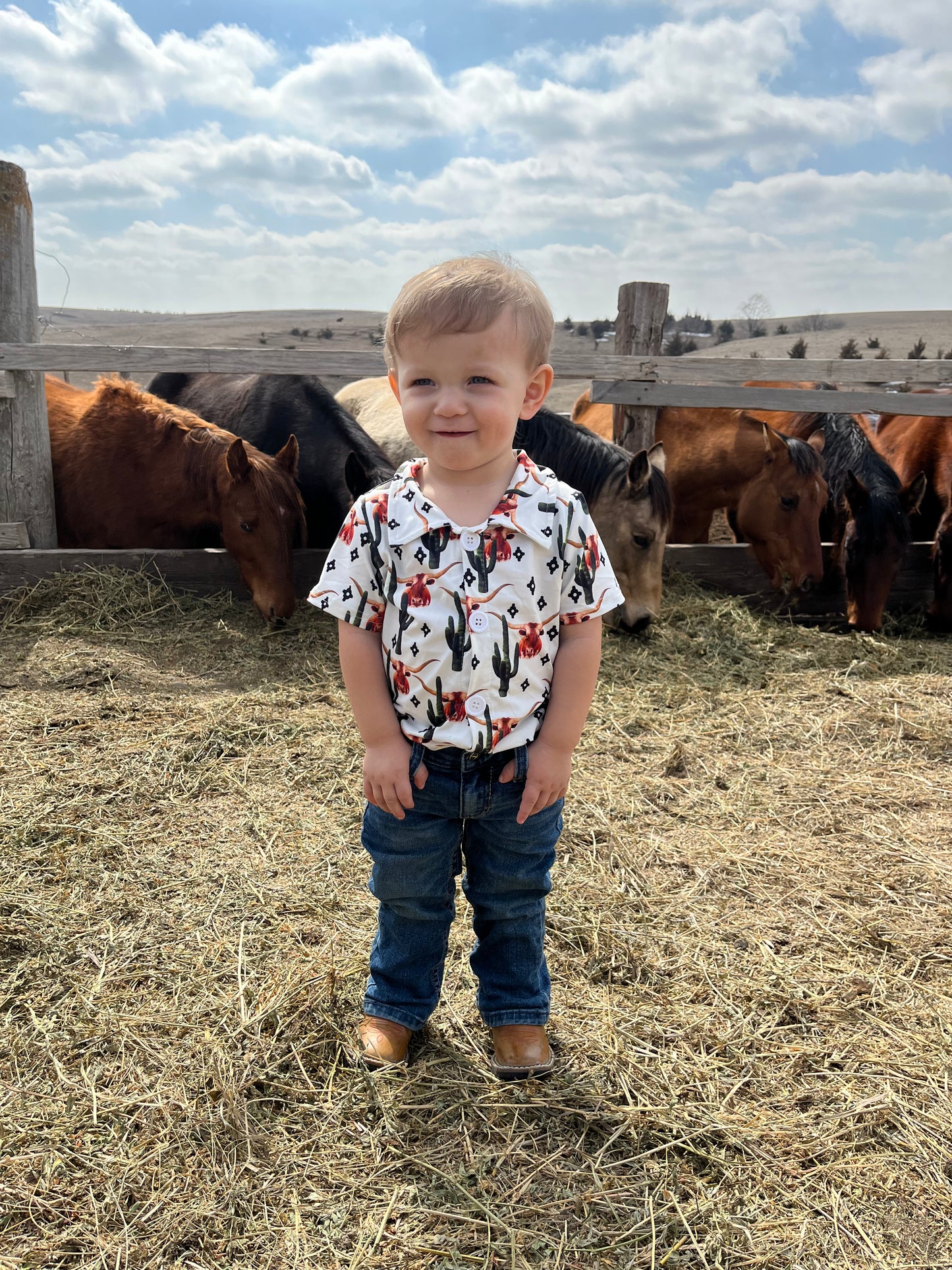 Longhorn Cactus Button Up