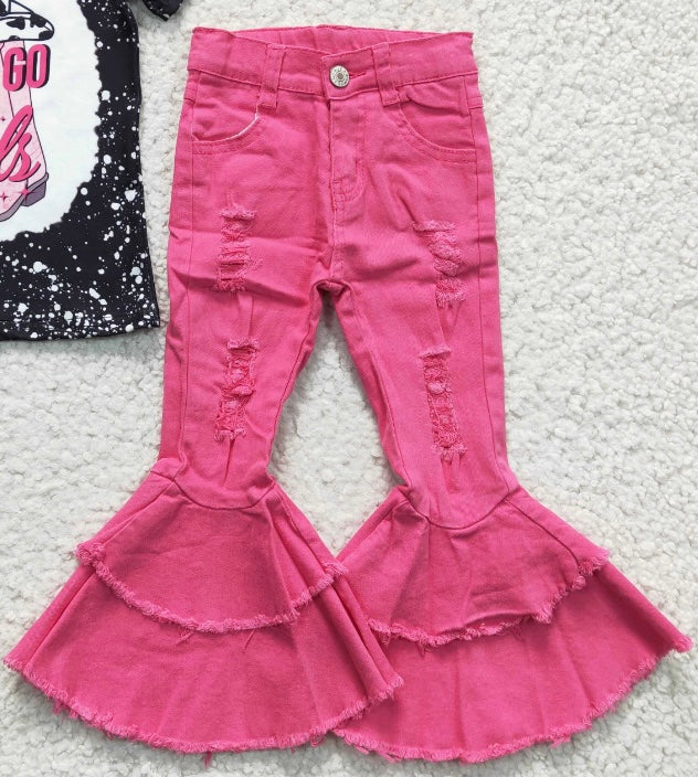 Pink Girl's Bell Bottoms